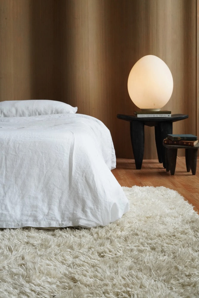 White Linen Duvet Cover Set: European Flax Bedding, 180 gsm