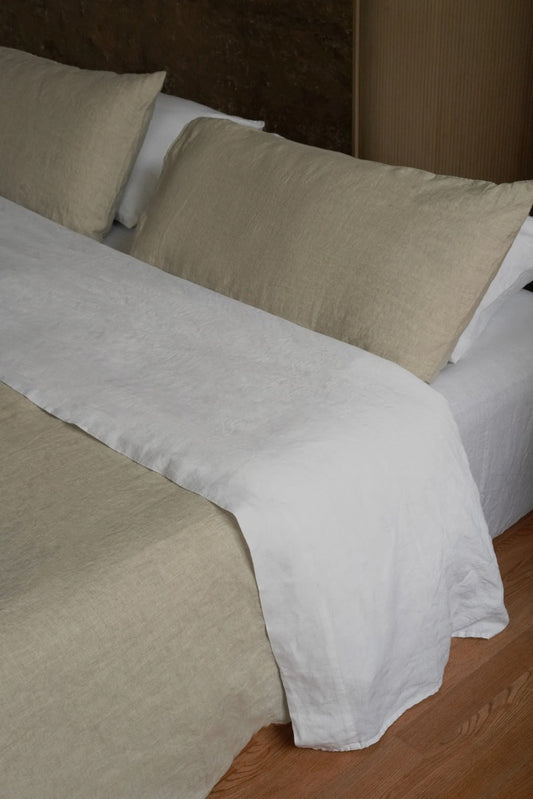Flax Linen Duvet Cover Set: Natural 180 GSM Bedding
