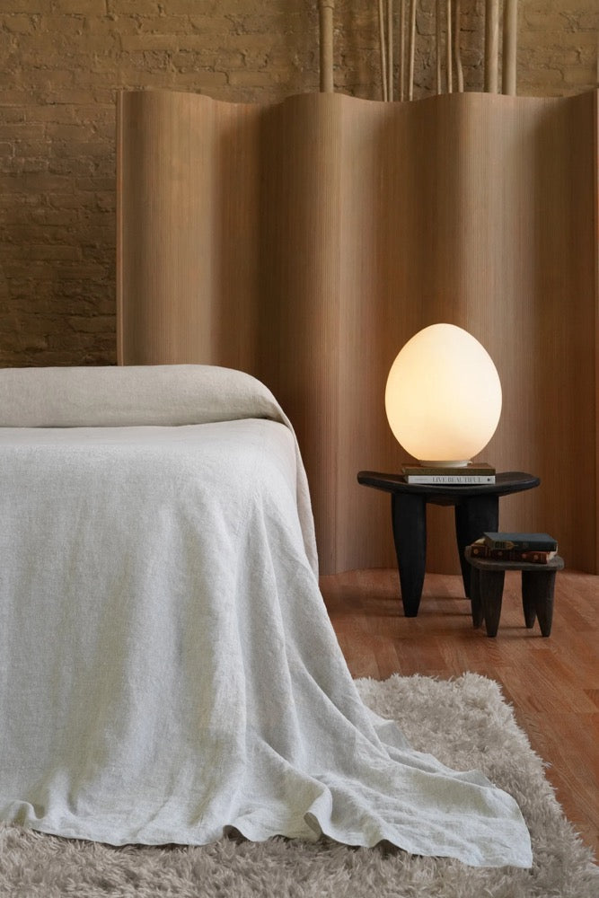 Linen Bed  European Flax, Natural Finish