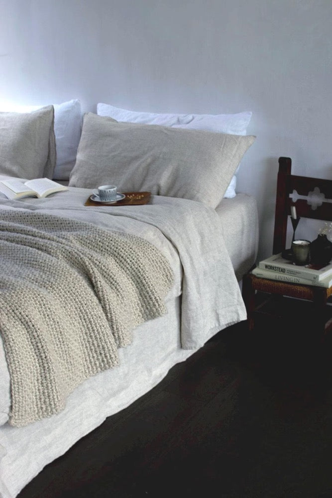 European Flax Linen Bed Sheet Set: 180 gsm Medium Weight