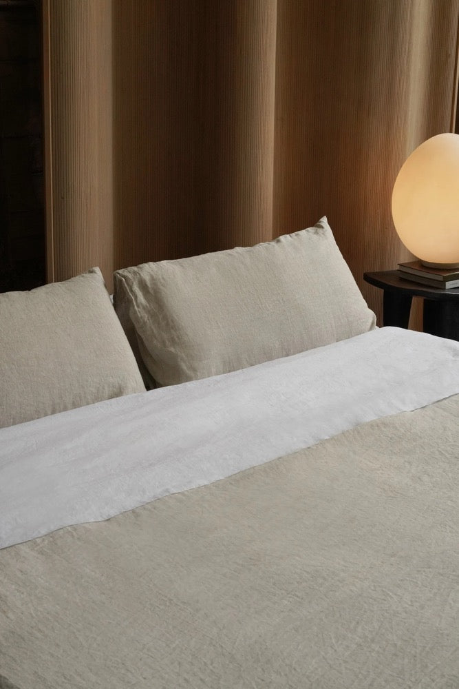 Flax Linen Duvet Cover Set: Natural 180 GSM Bedding